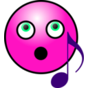download Singing Smiley Face clipart image with 270 hue color