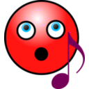download Singing Smiley Face clipart image with 315 hue color