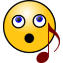 download Singing Smiley Face clipart image with 0 hue color