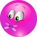 download No Talk Smiley Emoticon clipart image with 270 hue color