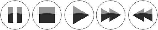 Glossy Media Player Buttons