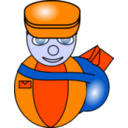 download Postman clipart image with 180 hue color