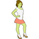 download Cheerful Girl Outline Colored clipart image with 45 hue color