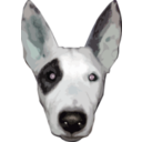 download Highres Bullterrier Head clipart image with 180 hue color