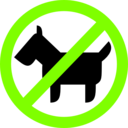 download Sign No Animals clipart image with 90 hue color