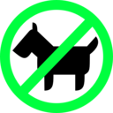 download Sign No Animals clipart image with 135 hue color