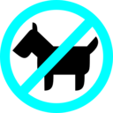 download Sign No Animals clipart image with 180 hue color