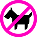 download Sign No Animals clipart image with 315 hue color