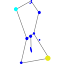 download Orion Constellation With Nebula clipart image with 180 hue color
