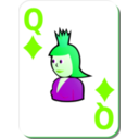 download White Deck Queen Of Diamonds clipart image with 90 hue color