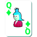 download White Deck Queen Of Diamonds clipart image with 135 hue color