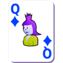 download White Deck Queen Of Diamonds clipart image with 225 hue color