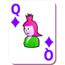download White Deck Queen Of Diamonds clipart image with 270 hue color
