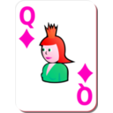 download White Deck Queen Of Diamonds clipart image with 315 hue color
