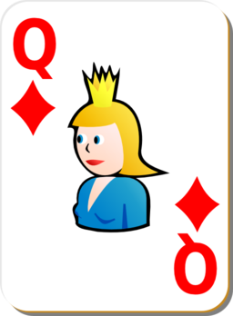 White Deck Queen Of Diamonds