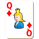 download White Deck Queen Of Diamonds clipart image with 0 hue color