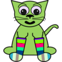 download Cartoon Cat In Rainbow Socks clipart image with 90 hue color