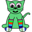 download Cartoon Cat In Rainbow Socks clipart image with 135 hue color