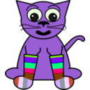 download Cartoon Cat In Rainbow Socks clipart image with 270 hue color