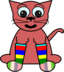 Cartoon Cat In Rainbow Socks