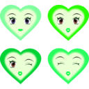 download Heart Faces clipart image with 135 hue color