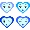 download Heart Faces clipart image with 225 hue color