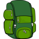 download Backpack Green Brown clipart image with 45 hue color