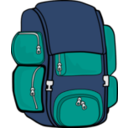 download Backpack Green Brown clipart image with 135 hue color