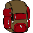 download Backpack Green Brown clipart image with 315 hue color