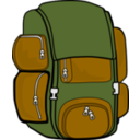download Backpack Green Brown clipart image with 0 hue color