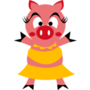 download Madame Pig clipart image with 45 hue color
