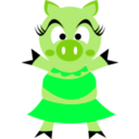 download Madame Pig clipart image with 135 hue color