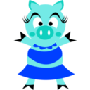 download Madame Pig clipart image with 225 hue color
