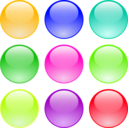 download Glossy Circle Buttons clipart image with 45 hue color