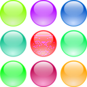 download Glossy Circle Buttons clipart image with 90 hue color