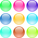 download Glossy Circle Buttons clipart image with 135 hue color