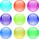 download Glossy Circle Buttons clipart image with 180 hue color