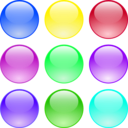 download Glossy Circle Buttons clipart image with 225 hue color