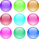 download Glossy Circle Buttons clipart image with 270 hue color