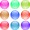 download Glossy Circle Buttons clipart image with 315 hue color
