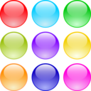 download Glossy Circle Buttons clipart image with 0 hue color