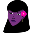 download Woman Head With Flower clipart image with 270 hue color