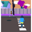download Neighborhood Street clipart image with 180 hue color