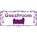 download Guestroom Door Sign clipart image with 90 hue color
