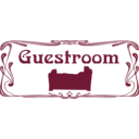 download Guestroom Door Sign clipart image with 135 hue color