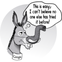 download Deciding Donkey clipart image with 45 hue color