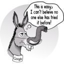 download Deciding Donkey clipart image with 90 hue color