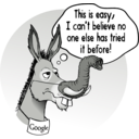 download Deciding Donkey clipart image with 225 hue color