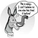 download Deciding Donkey clipart image with 270 hue color