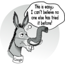 download Deciding Donkey clipart image with 315 hue color